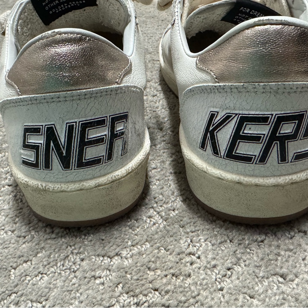 Golden Goose White and Black Sneakers - WORN ONLY ONE TIME!! - Picture 3 of 7